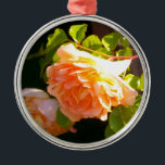 Adorno Metálico Rosas de Country Peach<br><div class="desc">Rosas románticos de color melocotón de moda -foto de H Cooper</div>