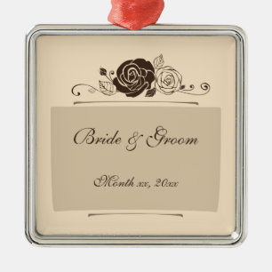 Adorno Metálico Rosas de la crema y de café que coordinan los