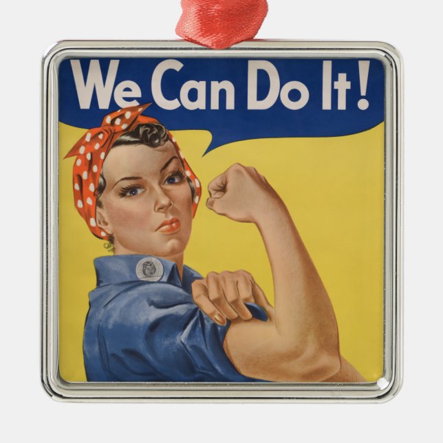 Adorno Metálico Rosie the Riveter: El empoderamiento femenino fuer (Frente)