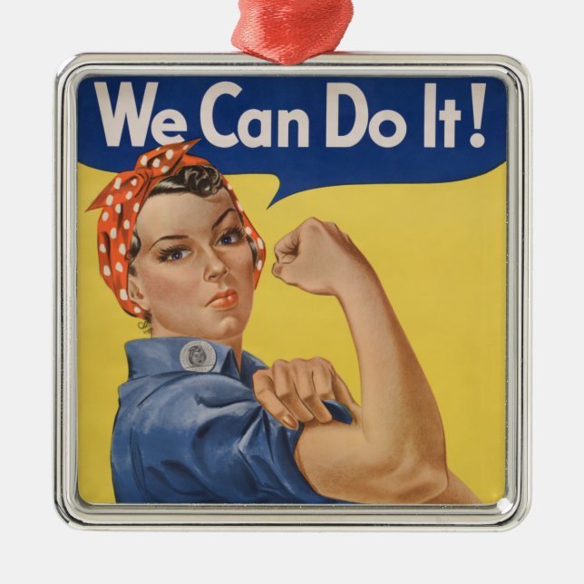 Adorno Metálico Rosie the Riveter: El empoderamiento femenino fuer (Frente)
