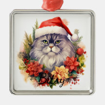 ROSTRO DE GATO NAVIDEÑO ESponjoso