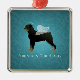 Adorno Metálico Rottweiler Angel - Mascota Memorial Design