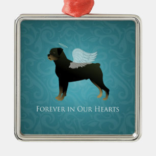 Adorno Metálico Rottweiler Angel - Mascota Memorial Design