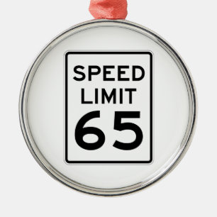 Adorno Metálico Rótulo de límite de velocidad de 65 MPH