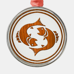 Adorno Metálico Rótulo de madera de la astrología de los pescado