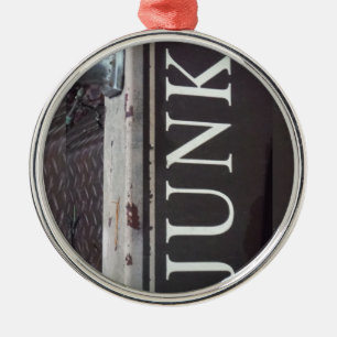 Adorno Metálico Rótulo JUNK de vintage Tow