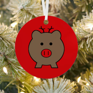 Adorno Metálico Roy el cerdo de los Navidades