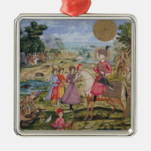 Adorno Metálico Royal Hunt, de Isfahán, Irán