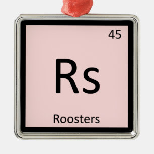 Adorno Metálico Rs - Tabla Periódica de Química de Gallos
