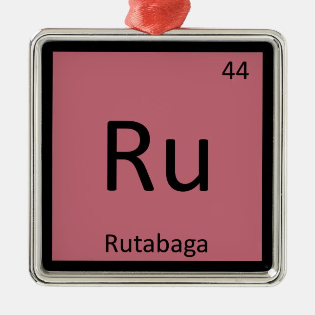 Adorno Metálico Ru - Rutabaga Vegetable Chemistry Periodic Table (Frente)