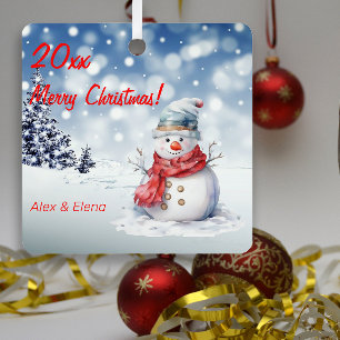 Adorno Metálico Rudolph Nevación de árbol de Navidad Metalizado Or