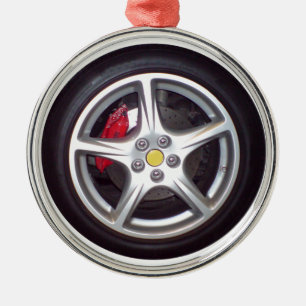 Adorno Metálico Rueda de coche de carreras