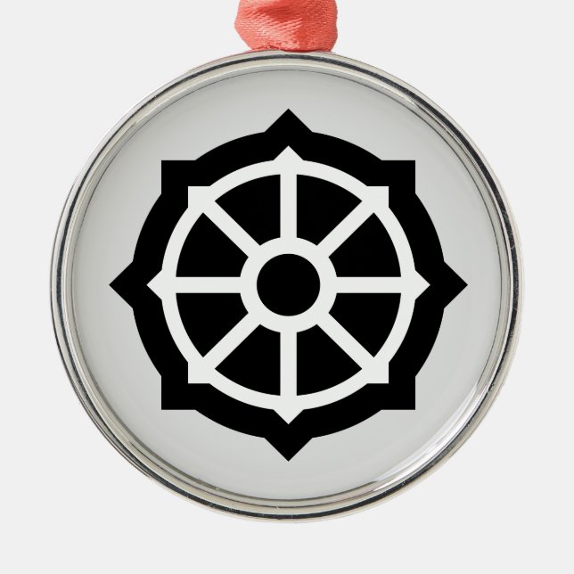 Adorno Metálico Rueda de Dharma (Budismo, hinduismo) (Frente)