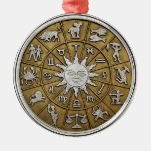 Adorno Metálico Rueda de Zodiac de Brass