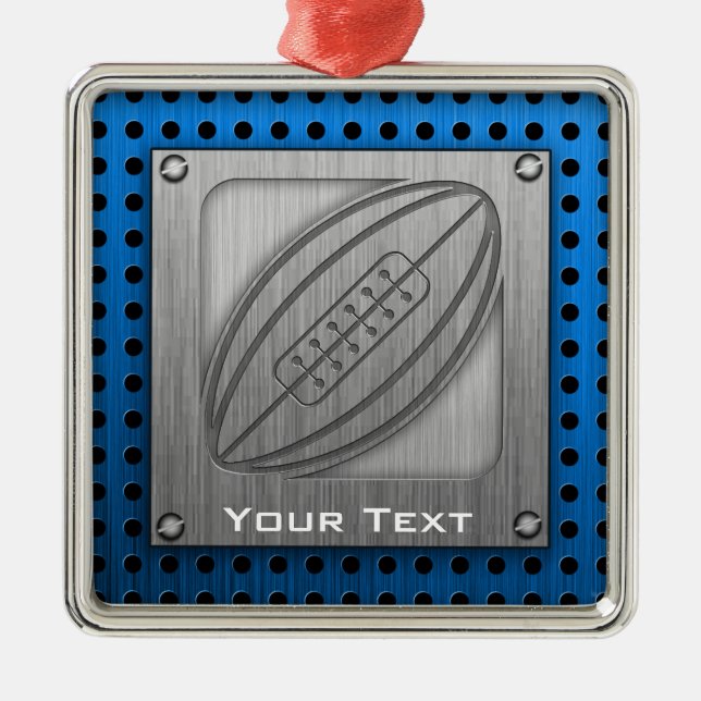 Adorno Metálico Rugbi cepillado de la Metal-mirada (Frente)