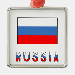 Adorno Metálico Rusia y bandera rusa