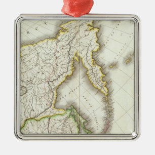 Adorno Metálico Rusia y mapa grabado Asia