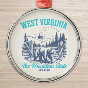 Adorno Metálico Rustic West Virginia Nature Scene with Bear