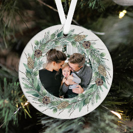 Adorno Metálico Rústica vegetación de invierno Wreath foto de made