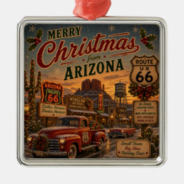 Adorno Metálico Ruta 66 del Suroeste Vintage Navidad Desierto