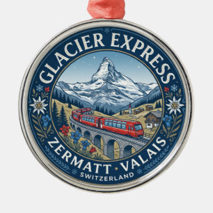 Adorno Metálico Ruta del Glacier Express Suiza