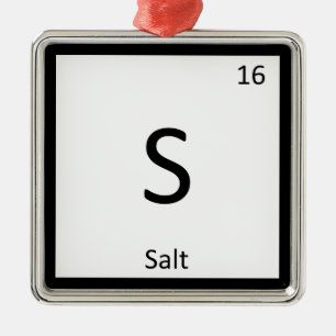 Adorno Metálico S - Salt Chemistry Periodic Table Element Symbol