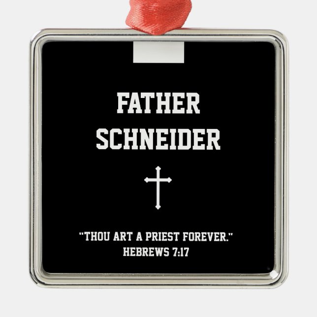 Adorno Metálico Sacerdote católico Collar de Clérigos Negros Relig (Frente)