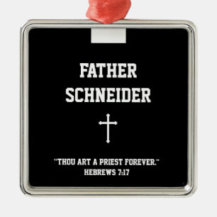 Adorno Metálico Sacerdote católico Collar negro religioso