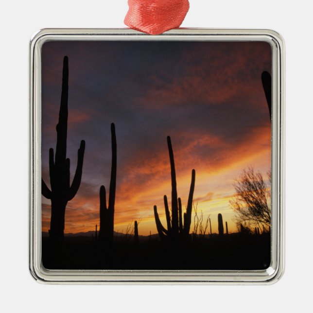 Adorno Metálico saguaro cacti, Carnegiea gigantea, después (Frente)