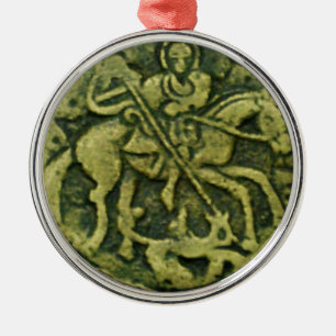 ADORNO METÁLICO SAINT GEORGE Y DRAGON MEDALLION
