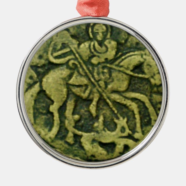 ADORNO METÁLICO SAINT GEORGE Y DRAGON MEDALLION (Frente)
