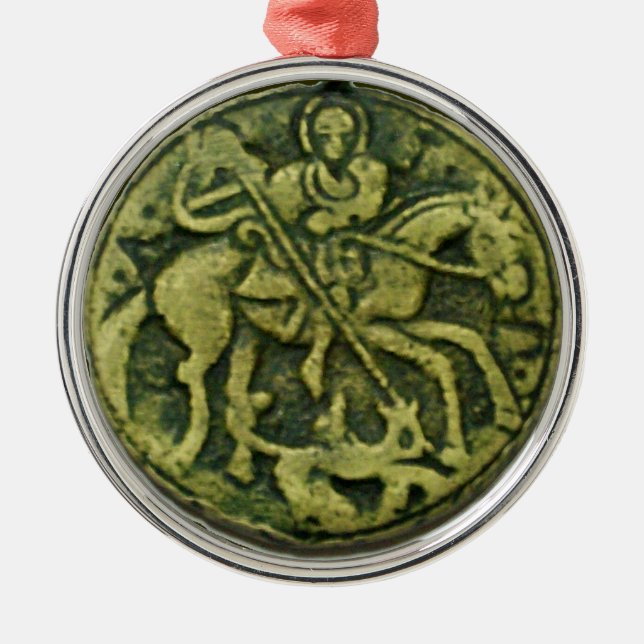 ADORNO METÁLICO SAINT GEORGE Y DRAGON MEDALLION (Frente)