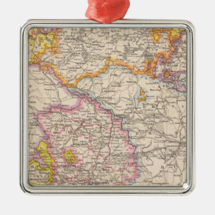 Adorno Metálico Sajonia, Mecklenburg, mapa del atlas de Anhalt
