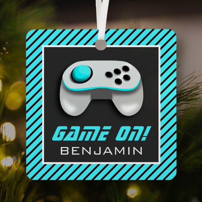 Adorno Metálico Sala para niños con controlador de videojuegos azu (Subido por el creador)