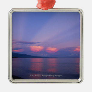 Adorno Metálico Salida del sol sobre el mar