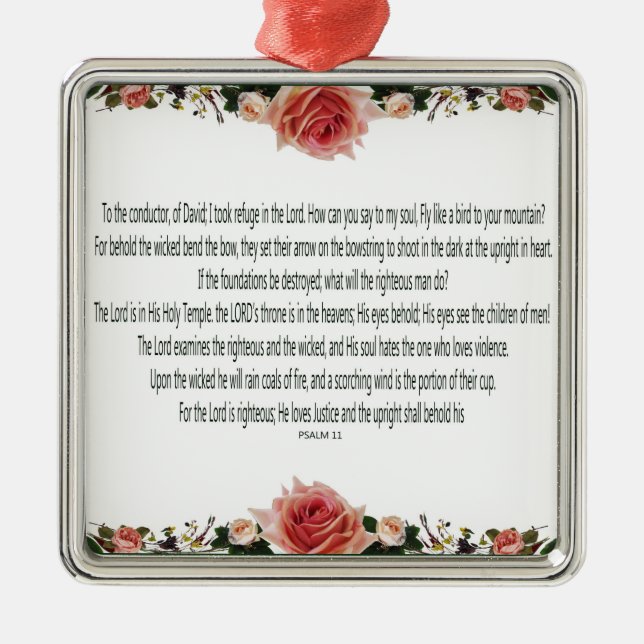 Adorno Metálico Salmo 11, me refugié en el Señor (Frente)