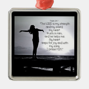 Adorno Metálico Salmo Señor es mi fuerte cita de la Biblia Gris ne