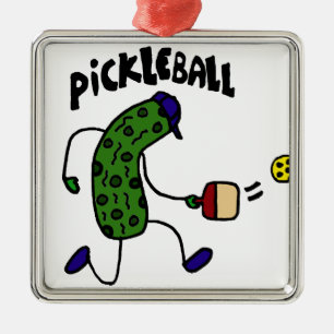 Adorno Metálico Salmuera divertida que juega Pickleball