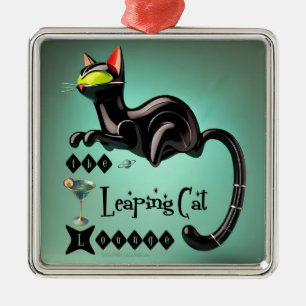 Adorno Metálico Salón del Gato Saltarín Futurista Atómico