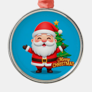 Adorno Metálico Saludo Alegre de Santa Claus