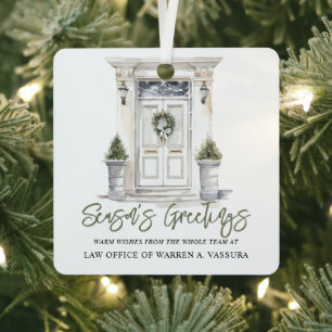 Adorno Metálico Saludo de temporada moderno para negocios