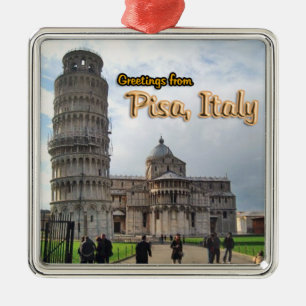 Adorno Metálico Saludos de Pisa Italia