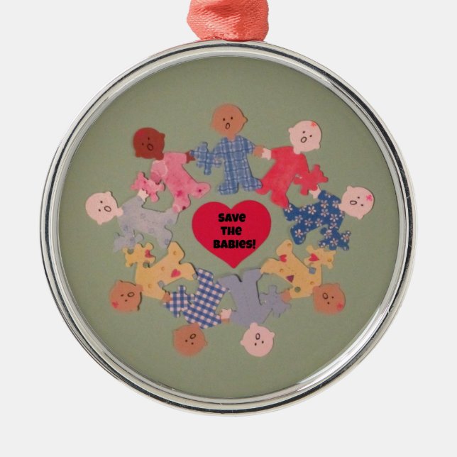 Adorno Metálico Salven a los bebés (Frente)