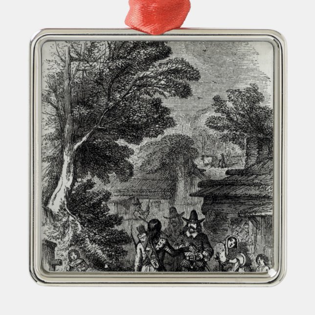 Adorno Metálico Samoset, el visitante indio (Frente)