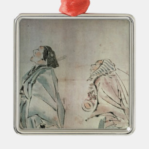 Adorno Metálico Samurai que es seguido por un criado