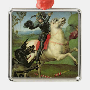 Adorno Metálico San Jorge que lucha con el dragón