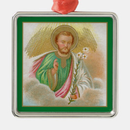 Adorno Metálico San José de una "tarjeta de peregrinación" (detall