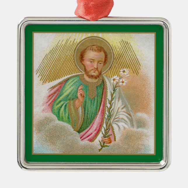 Adorno Metálico San José de una "tarjeta de peregrinación" (detall (Frente)