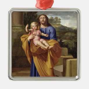 Adorno Metálico San José que lleva al Jesús infantil, 1665
