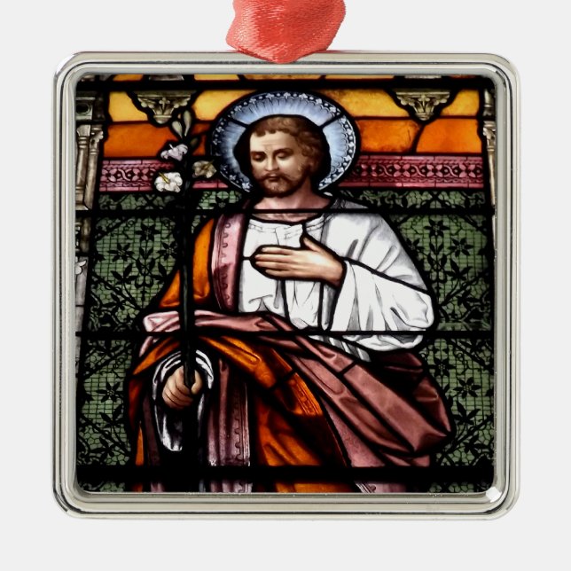 Adorno Metálico San José ruega para nosotros - el vitral (Frente)